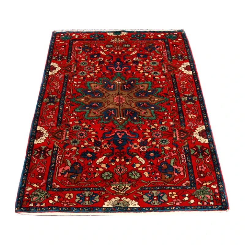Handmade Red Persian Nahavand Wool Area Rug 22083